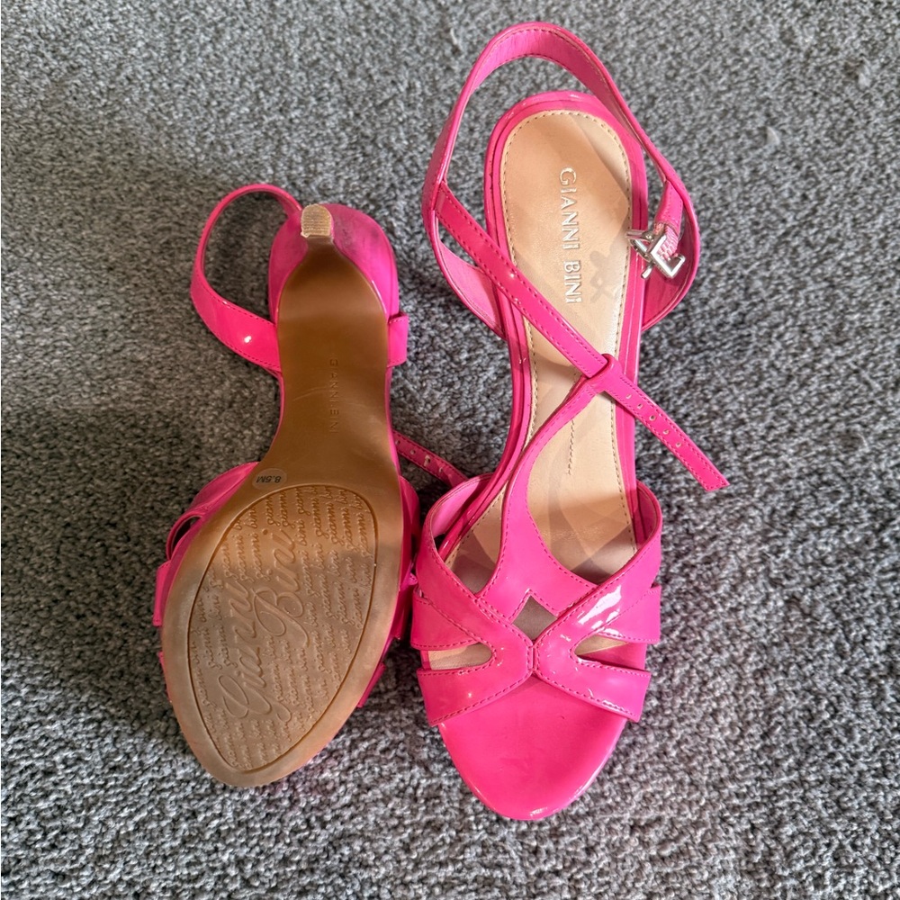 Elegant Pink Strappy Heels - Picture 2 of 2